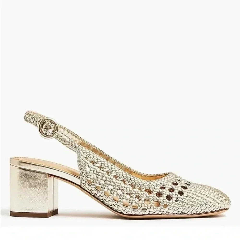 J.crew woven sling back heels 9.5